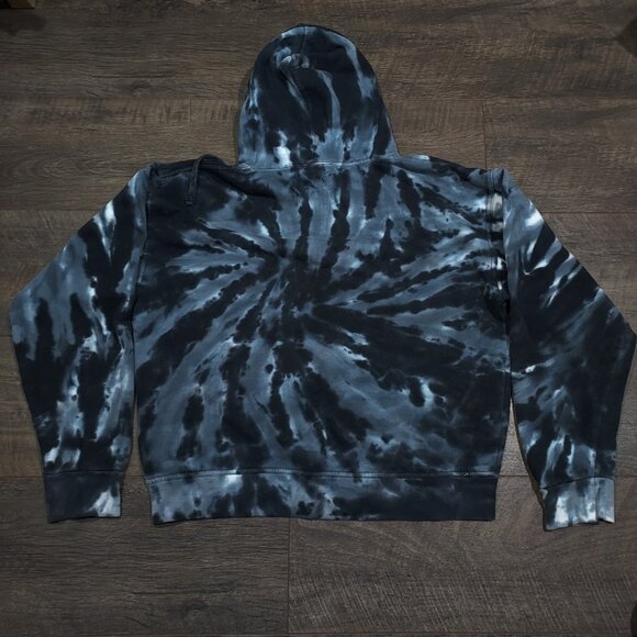 Tie Dye Jon Lauren Hoodie Sweatshirt Pullover Gray White Black Kangaroo Pocket M - Picture 10 of 16